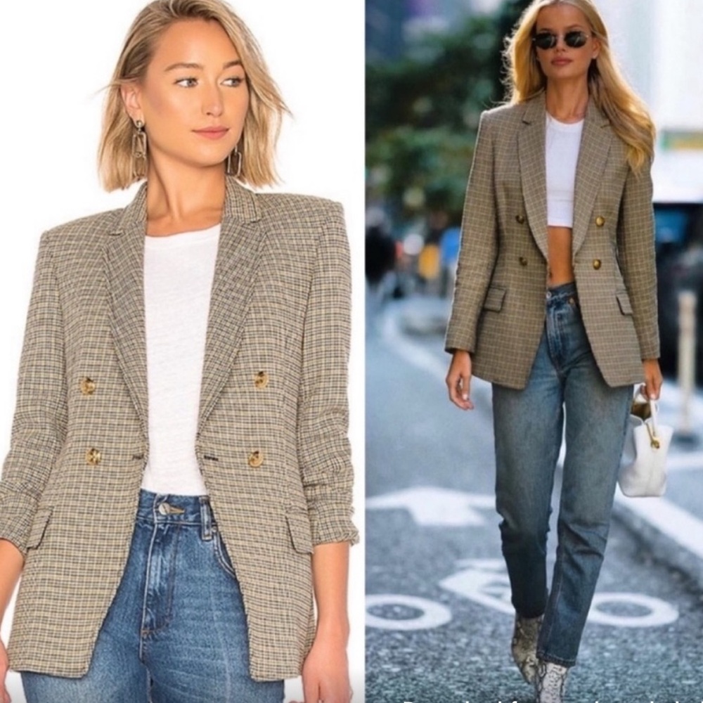 SOLD ⭐️ ALC Women's Plaid Double-Breasted Blazer